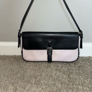 Coach Black and Light Pink Leather Shoulder Bag